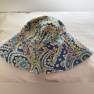 Vera Bradley Colorful Paisley Sun Hat - Blue, Yellow & Purple